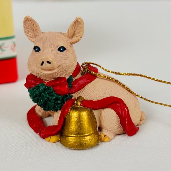 Silver Deer Tom Rubel Christmas Animals Pig Ornament - Picture 3 of 11